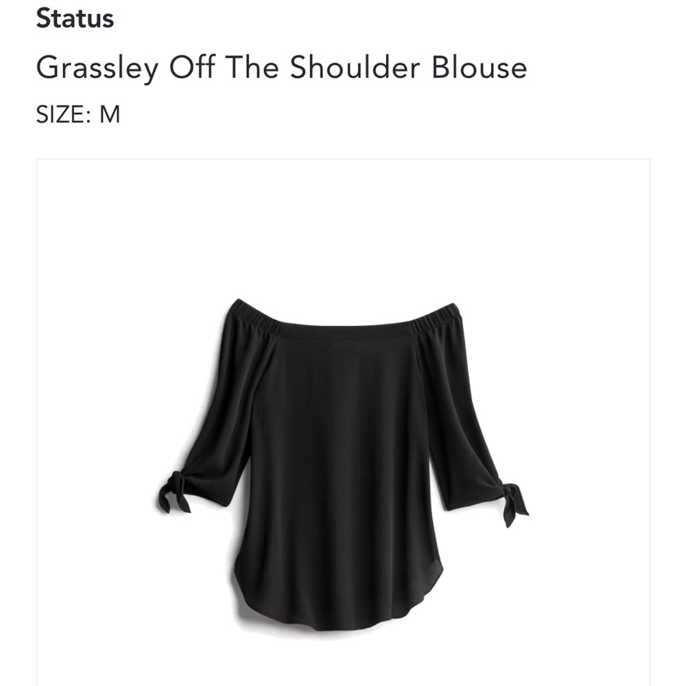 Status
Grassley Off the Shoulder black blouse size M